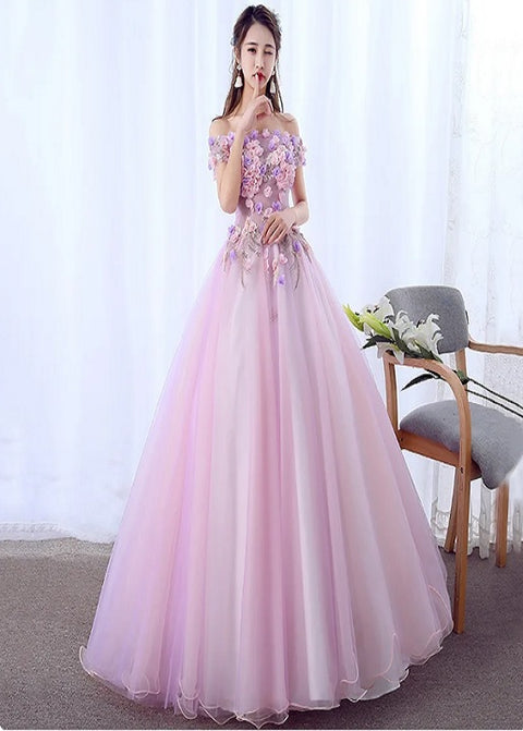 New Charming Flowers Off the Shoulder Prom Evening Party Princess Birthday Gown CODE: KAR3151