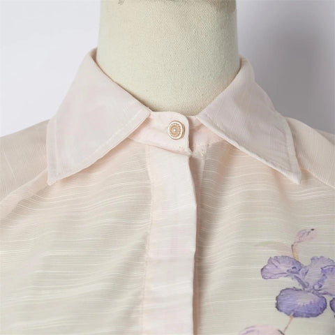 New Summer Floral Print Collar Bow Tie Scarf Neck Flare Sleeve Midi Dress CODE: KAR3173