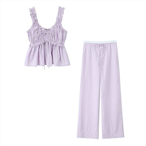 New Fashion and Elegance  Tank Top Straight Leg Long Pant Set CODE: KAR3179