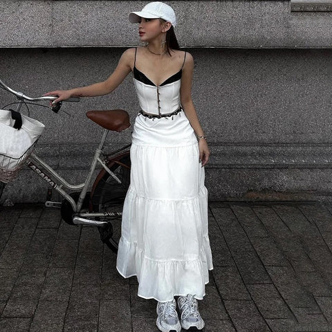 Fashion Summer vacation Lace Patchwork Two Piece Skirt Set CODE: KAR3227