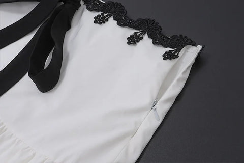 Fashion Summer vacation Lace Patchwork Two Piece Skirt Set CODE: KAR3227