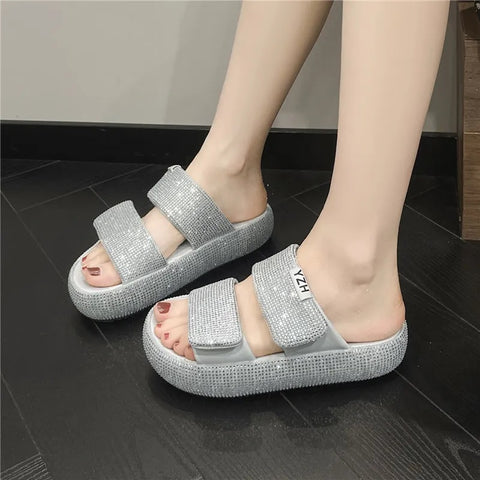 New Luxury Slides Heeled Mules Flat Designer Platform Sandal CODE: KAR3253