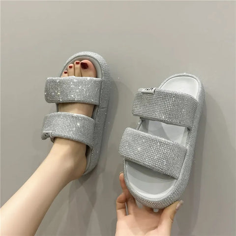 New Luxury Slides Heeled Mules Flat Designer Platform Sandal CODE: KAR3253