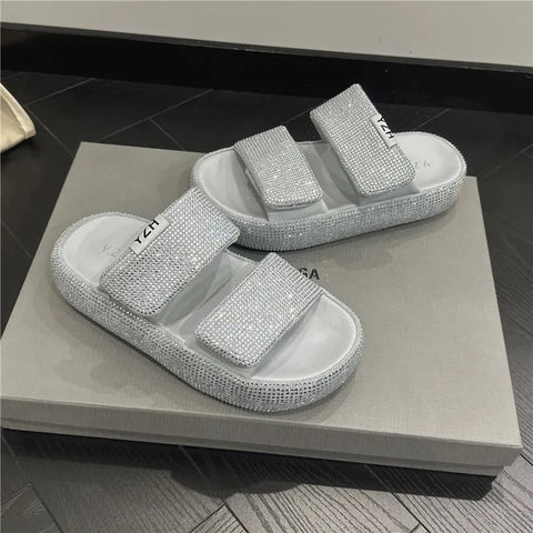 New Luxury Slides Heeled Mules Flat Designer Platform Sandal CODE: KAR3253