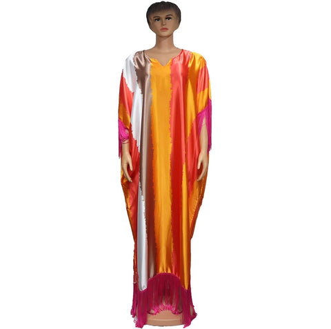 New Fashion loose silk stitching tassel digital printing large swing Drees CODE: KAR3281