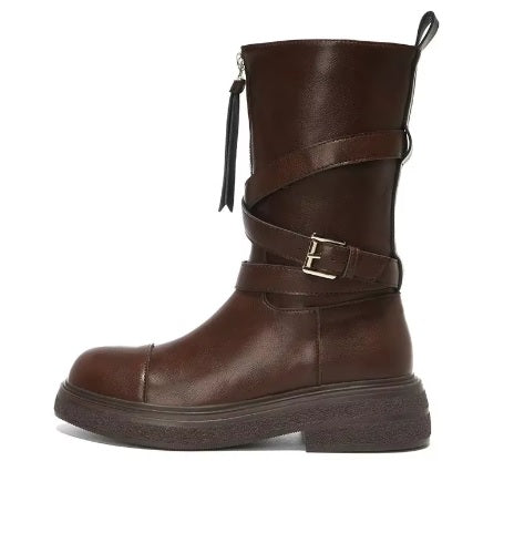 New Fashion Round Toe Casual Goth Zip Sexy High Heels Platform Boots CODE: KAR3400
