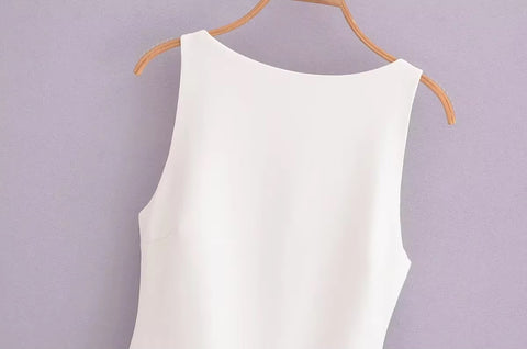 Summer Sleeveless Ruffle Short Backless Bodycon Short Dress CODE: KAR3410