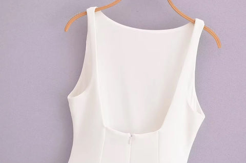 Summer Sleeveless Ruffle Short Backless Bodycon Short Dress CODE: KAR3410
