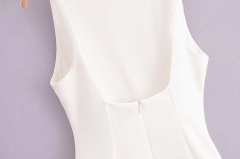 Summer Sleeveless Ruffle Short Backless Bodycon Short Dress CODE: KAR3410