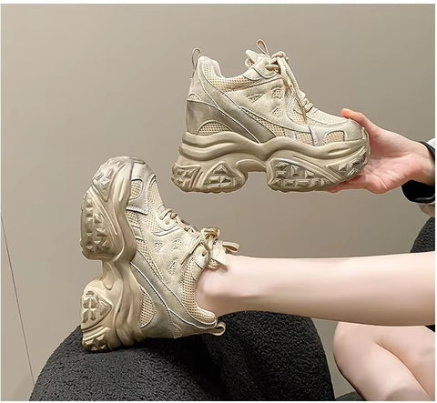 New Chunky Casual Vulcanized Lace Up High Platform Shoes CODE: KAR3420