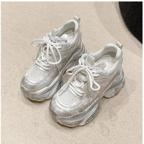 New Chunky Casual Vulcanized Lace Up High Platform Shoes CODE: KAR3420