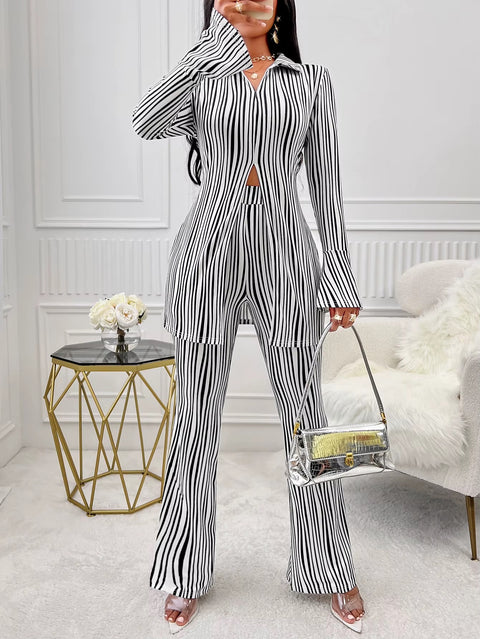 New Summer Autumn Arrival Matching Stripe Two Pieces Set CODE: KAR3467