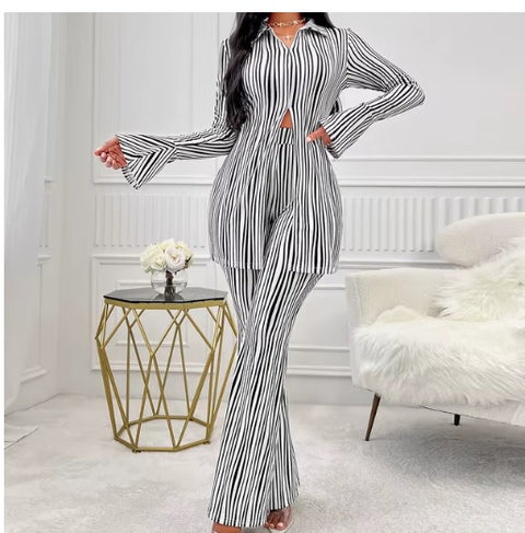 New Summer Autumn Arrival Matching Stripe Two Pieces Set CODE: KAR3467