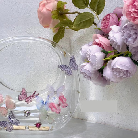 New Designer Butterfly Decoration Clutch Round Handbag CODE: KAR3468