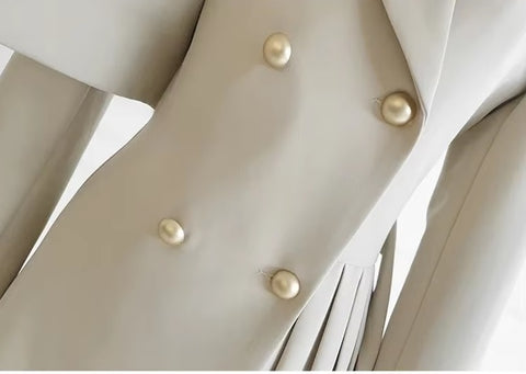 New Elegant Collar Double Row Buttoning Waist-fitted Western-style Short Dress CODE: KAR3494