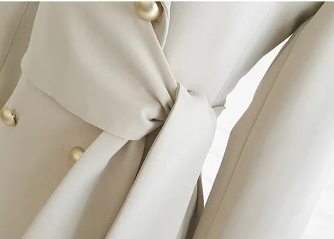 New Elegant Collar Double Row Buttoning Waist-fitted Western-style Short Dress CODE: KAR3494