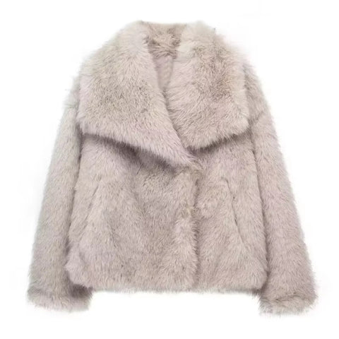 New Autumn Winter Faux Fur Fluffy Jacket CODE: KAR3507