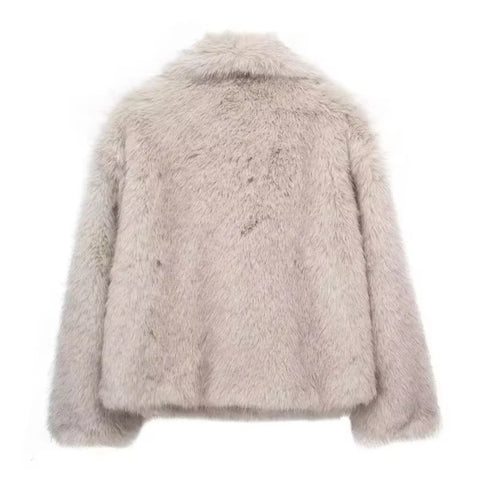 New Autumn Winter Faux Fur Fluffy Jacket CODE: KAR3507