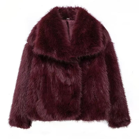 New Autumn Winter Faux Fur Fluffy Jacket CODE: KAR3507