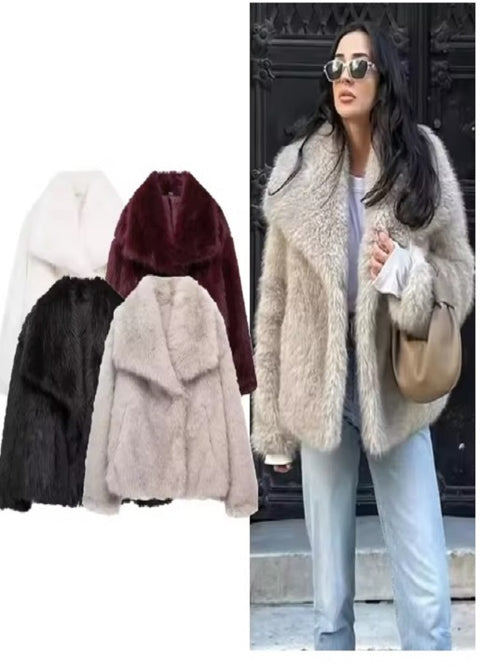 New Autumn Winter Faux Fur Fluffy Jacket CODE: KAR3507