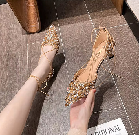 Luxury Fashion Bling Bling Cross heel CODE: KAR3567