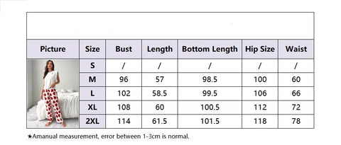 New Casual Sexy Fly Sleeve Vest Heart Print Pant 2-piece Pajama Set CODE: KAR3568