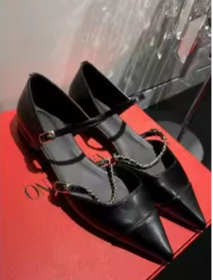 New Pointed Toe Simple Versatile Pumps Low Heel Shoes CODE: KAR3571