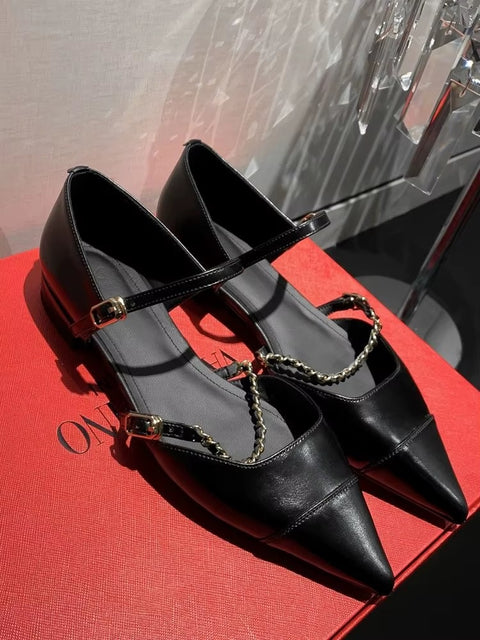 New Pointed Toe Simple Versatile Pumps Low Heel Shoes CODE: KAR3571