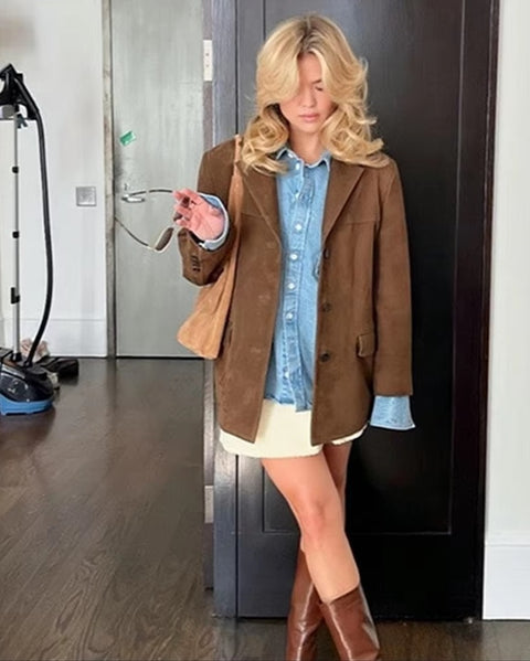 New Autumn Style Loose and Versatile Collar Pocket Long Sleeve Coat CODE: KAR3602