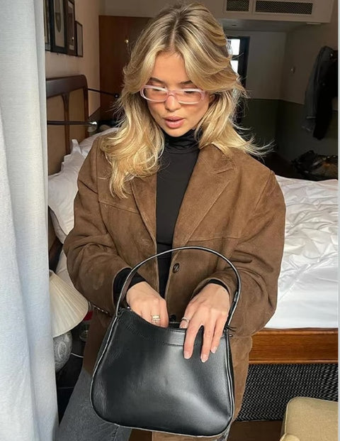 New Autumn Style Loose and Versatile Collar Pocket Long Sleeve Coat CODE: KAR3602