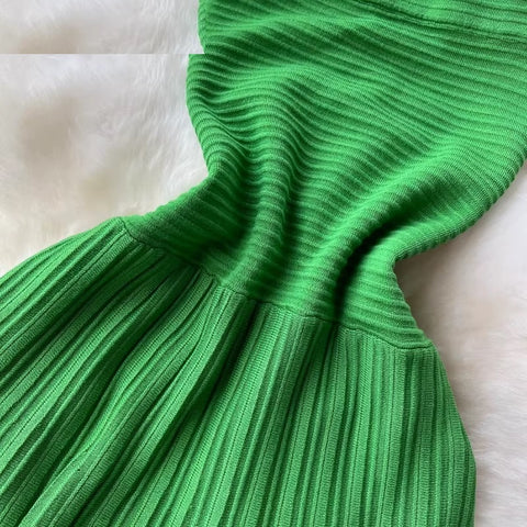 New Fashion Sexy Strapless for Beach Slim Waist Vestidos Solid Pleated Elegant Dress CODE: KAR3605