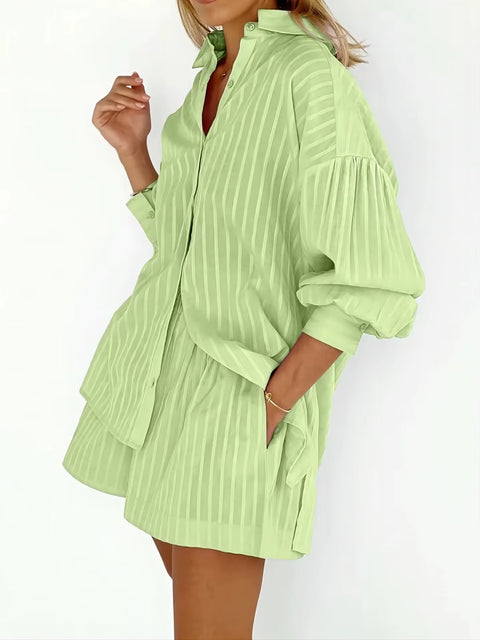 Summer Fashion Shirt Shorts Two Piece Elegant Casual Set CODE: KAR3623