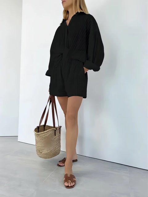 Summer Fashion Shirt Shorts Two Piece Elegant Casual Set CODE: KAR3623