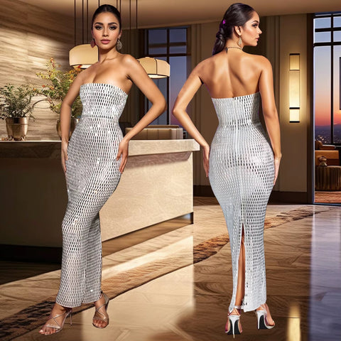 New Floor Length Bodycon Square Collar Prom High Waist Party Dress CODE: KAR3635