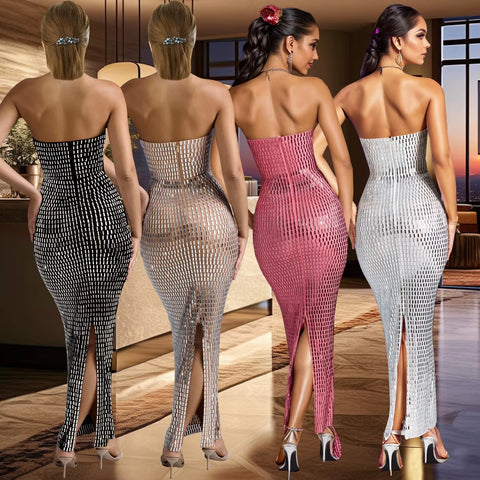 New Floor Length Bodycon Square Collar Prom High Waist Party Dress CODE: KAR3635