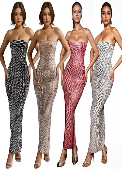 New Floor Length Bodycon Square Collar Prom High Waist Party Dress CODE: KAR3635