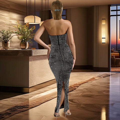 New Floor Length Bodycon Square Collar Prom High Waist Party Dress CODE: KAR3635