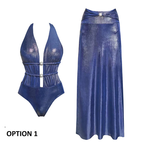 Sexy Diamond Bikini With Skirt Swimwear Set CODE: READY1807
