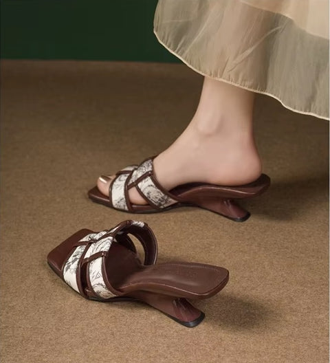 New Summer High Heels Fashion Printed Flip-flops heels  CODE: KAR3668