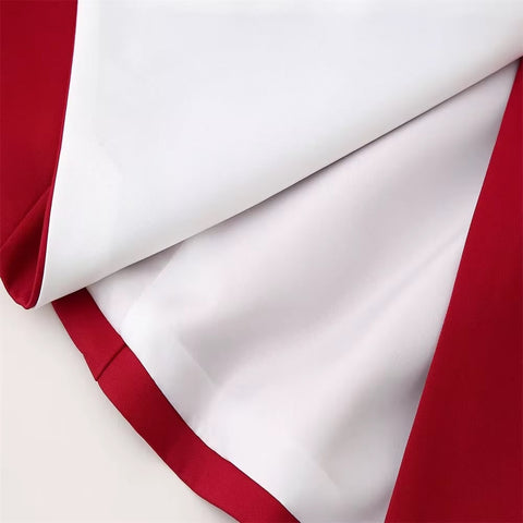 New Single Buckle Elegant Lapel Short Sleeved Patchwork Slim High Waist Mini Dress CODE: KAR3684