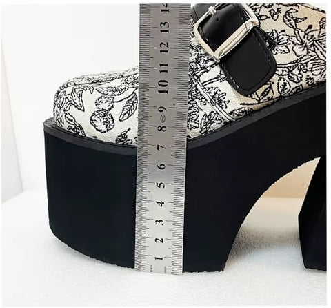 New Summer Close Toe Chunky Block High Heels Platform Sandals CODE: KAR3698