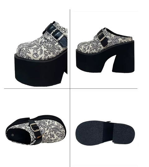 New Summer Close Toe Chunky Block High Heels Platform Sandals CODE: KAR3698