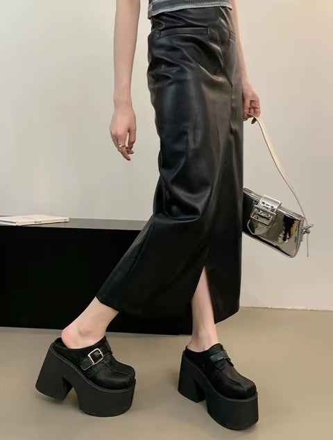 New Summer Close Toe Chunky Block High Heels Platform Sandals CODE: KAR3698