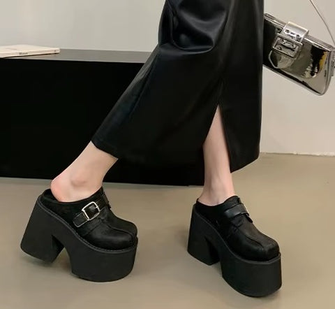 Summer Close Toe Chunky Block High Heels Platform Sandals SIZE: 36 CODE: READY1562