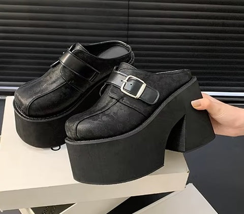 Summer Close Toe Chunky Block High Heels Platform Sandals SIZE: 36 CODE: READY1562