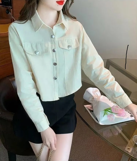 SPRING AUTUMN SHORT CASUAL SHIRT VERSANTILE UACKET CODE: KAR3730