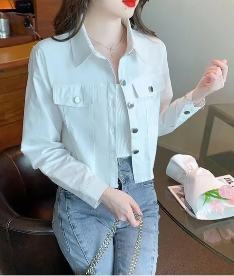 SPRING AUTUMN SHORT CASUAL SHIRT VERSANTILE UACKET CODE: KAR3730