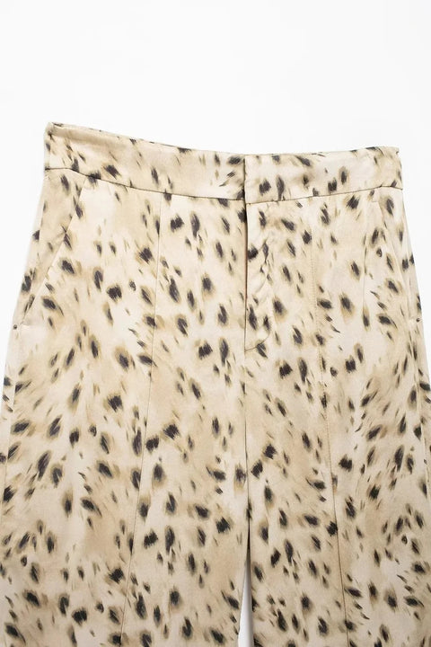 New Semi-sheer Lapel Single-breasted Shirt Split Design High-waisted Trousers Two-piece Set CODE: KAR3936