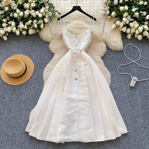 New V Neck Sleeveless Elegant Splice Long Dress CODE: KAR4066