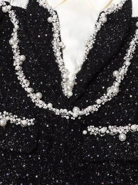 Fashion Long Sleeve High Waist Patchwork Sequins Mini Dress CODE: KAR4079